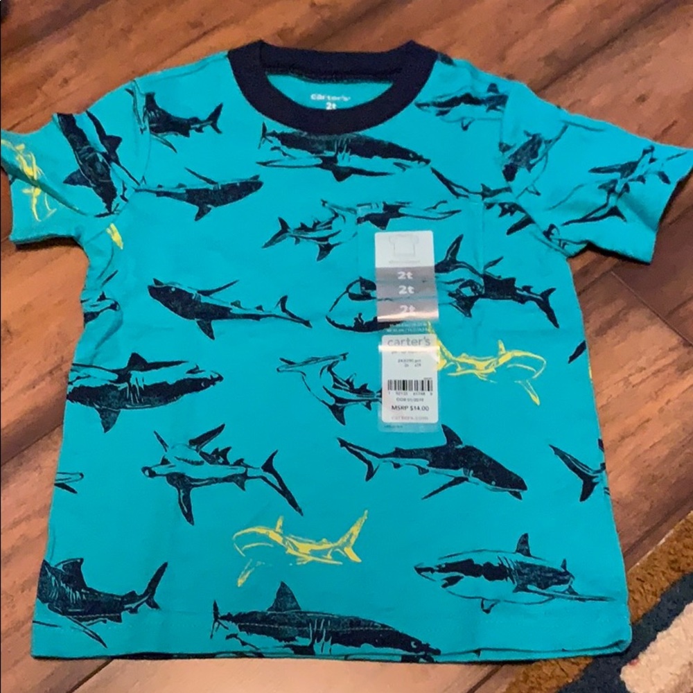 Carters toddler boy short sleeve tee w shark logo